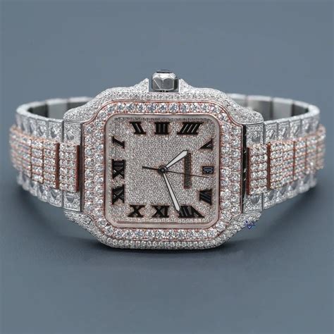 watch my diamonds fake|moissanite diamond watch hip hop.